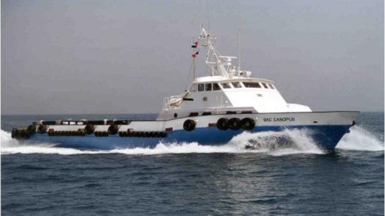 GAC CANOPUS, the APEX service boat, underway in the Middle East Gulf